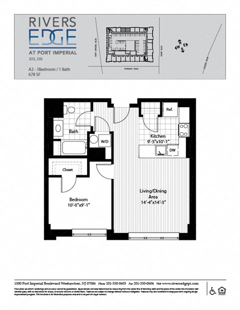 the floor plan of river edge at port imperial